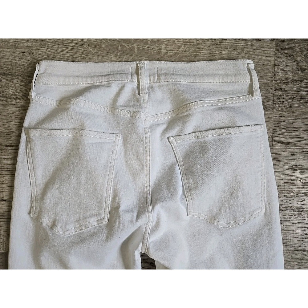 AGOLDE White High Rise Distressed Frayed Raw Hem Skinny Jeans Women's Size 29 - Picture 6 of 6